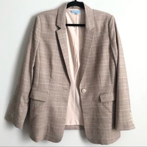 Antonio Melani Beige/Tan Tartan Blazer Size 14